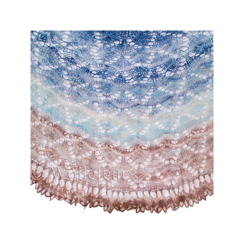 Shawl Rose Quartz Knitting pattern step-by-step shawl with lacy border